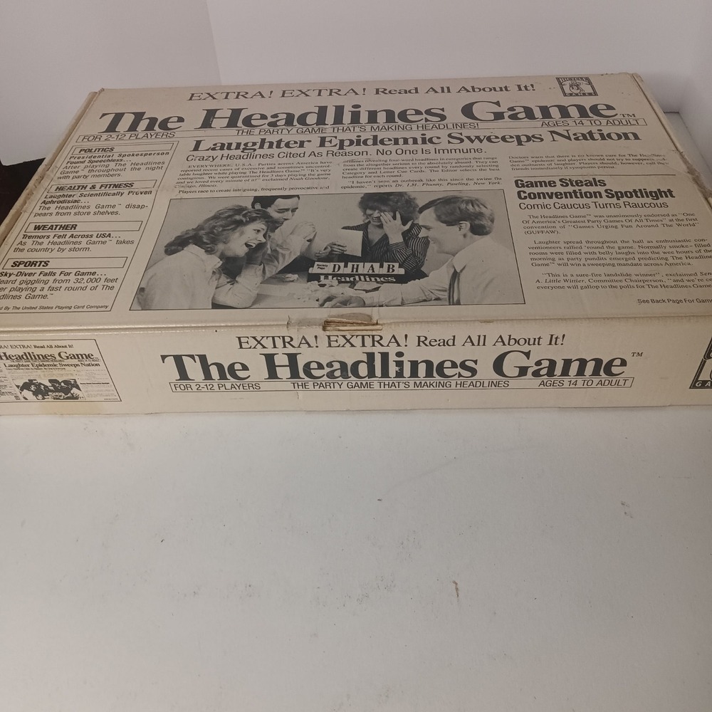 Vintage‎ The Headlines Newspaper Board Game Complete 1989 Bicycle Games
